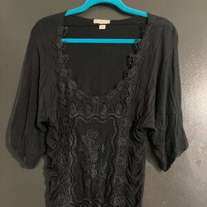 Gorgeous black top with knit overlay - Juniors large